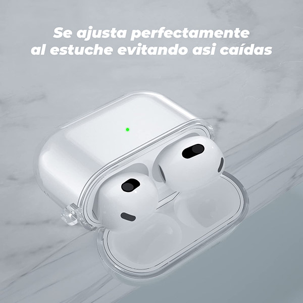 2 Funda Airpods 3era Generacion Transparente Con Gancho - Imagen 6
