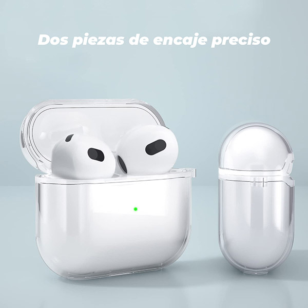 3 Funda Airpods 3era Generacion Transparente Con Gancho - Imagen 2