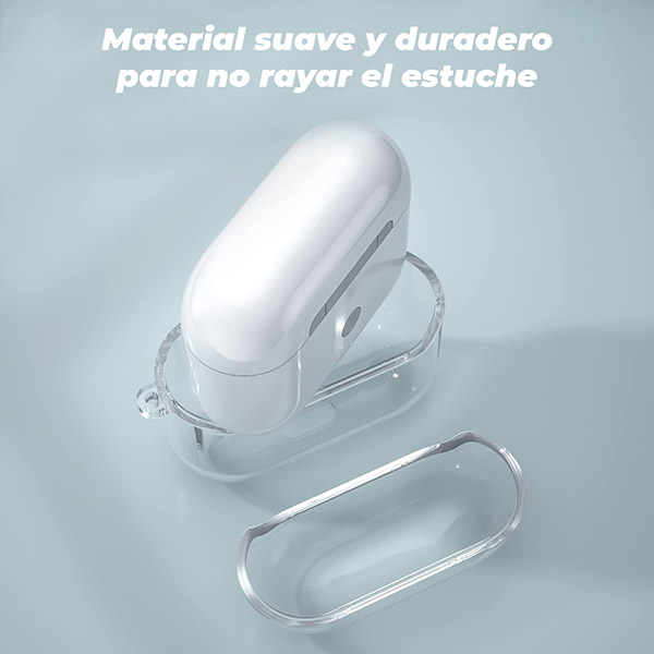 4 Funda Airpods 3era Generacion Transparente Con Gancho - Imagen 4