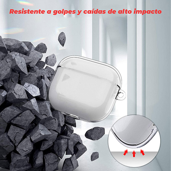 6 Funda Airpods 3era Generacion Transparente Con Gancho - Imagen 3