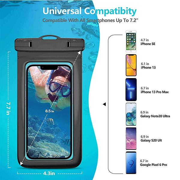 3 Bolsa Sumergible Para Telefonos Universal Hasta 10 Metros - Imagen 5