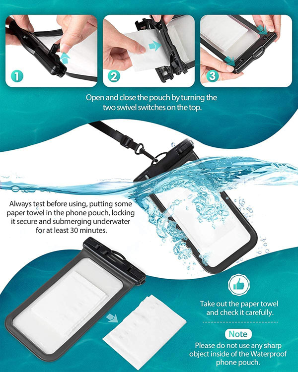 4 Bolsa Sumergible Para Telefonos Universal Hasta 10 Metros - Imagen 6