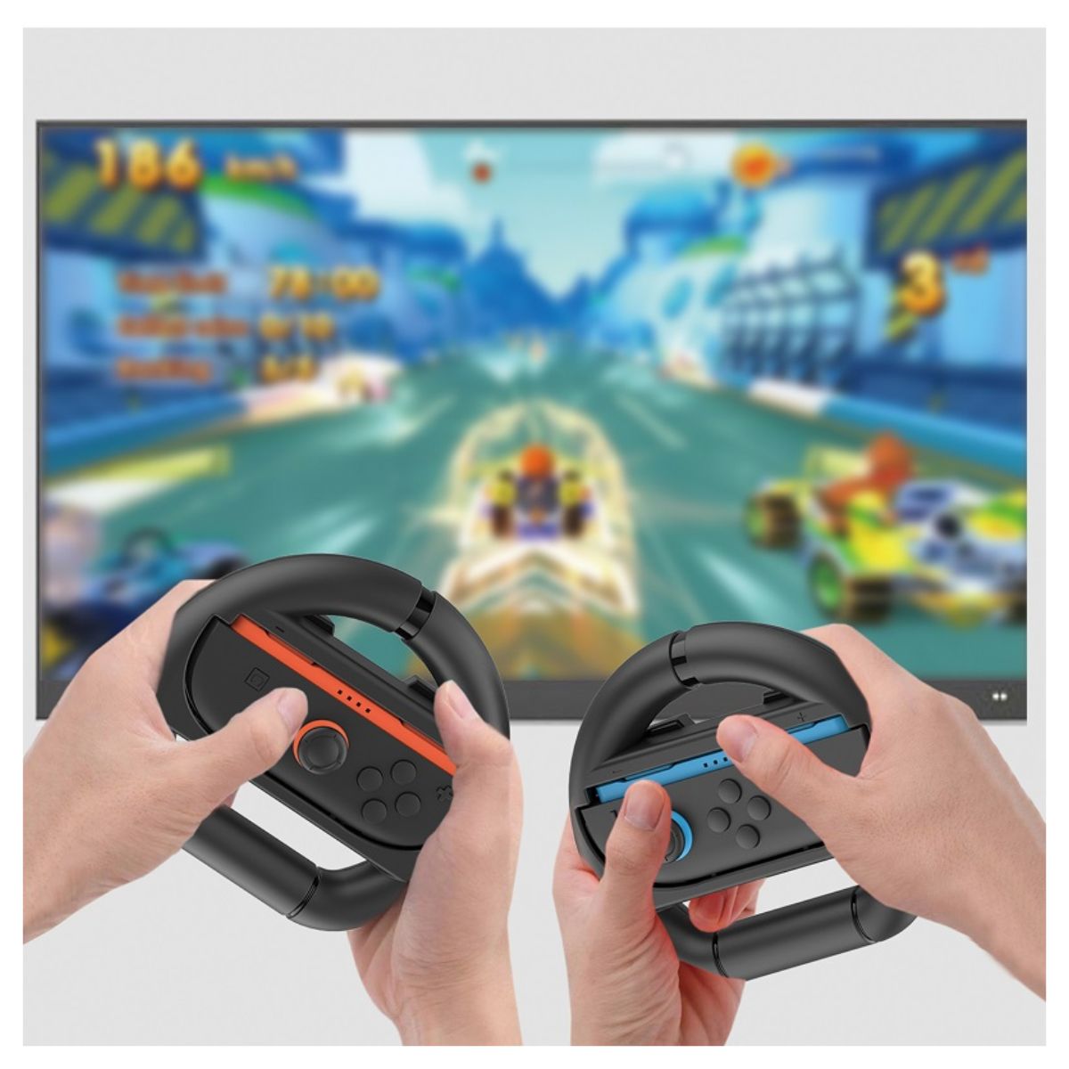 1200x1200 MELI - 2026-07-29T141733.554 2 Pack Grip Volante Racing Para Controles Ns2 Negro - Imagen 3